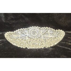 Vintage Cut Crystal "Starburst" Pattern Candy Dish